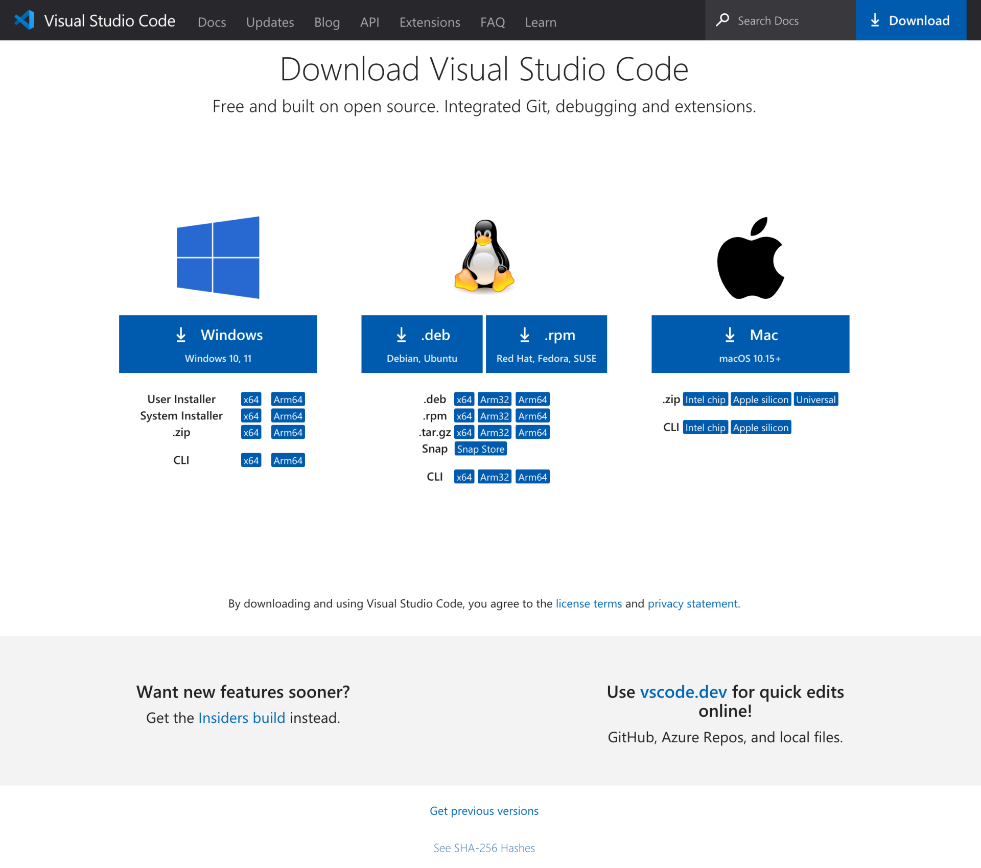 Descarga de Visual Studio Code